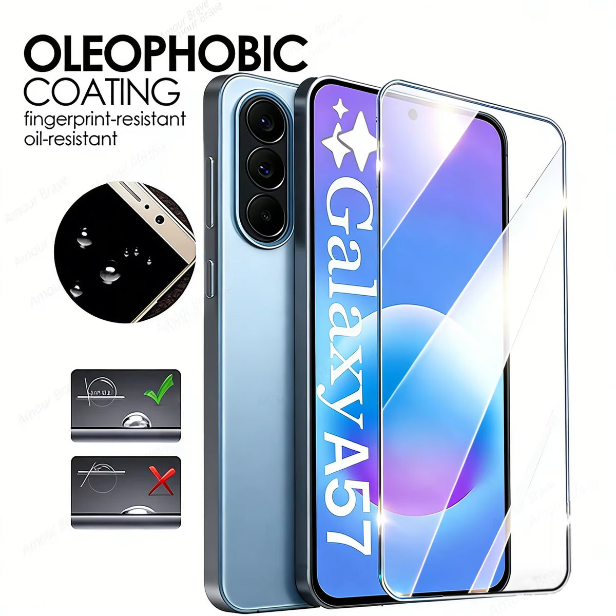 Lot de 5 protections d’écran HD en verre trempé pour Samsung Galaxy