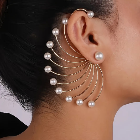 1 paire de boucles d'oreilles pendantes élégantes en forme d'éventail - Topdecheztop.fr