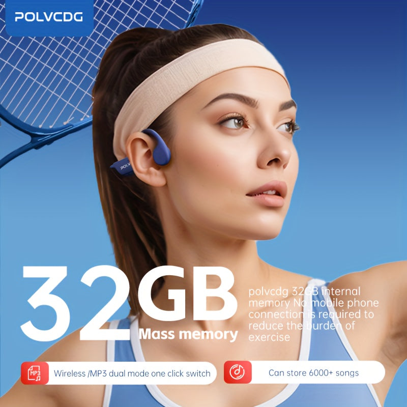 Ecouteurs Conduction Osseuse POLVCDG X7 Sport IPX8 32Go - 10h Natation Course Cyclisme