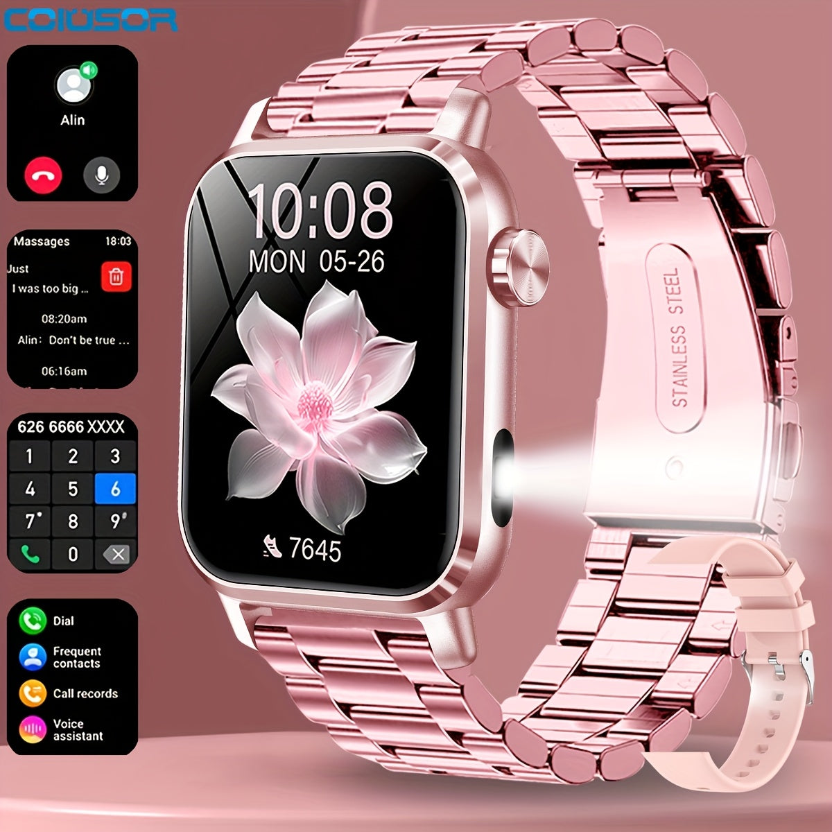 Montre intelligente COIUSOR avec lampe de poche LED intégrée - Topdecheztop.fr