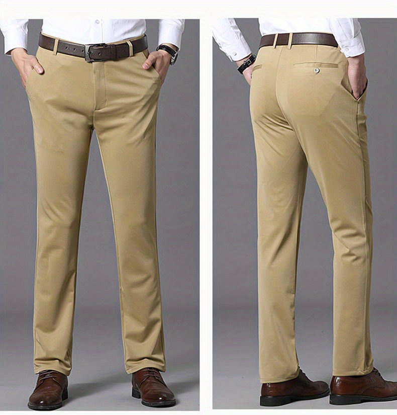 Pantalon Habillé Homme Classique – 93,5% Polyester 6,5% Élasthanne, Coupe Régulière, 6 Coloris XS-XXL