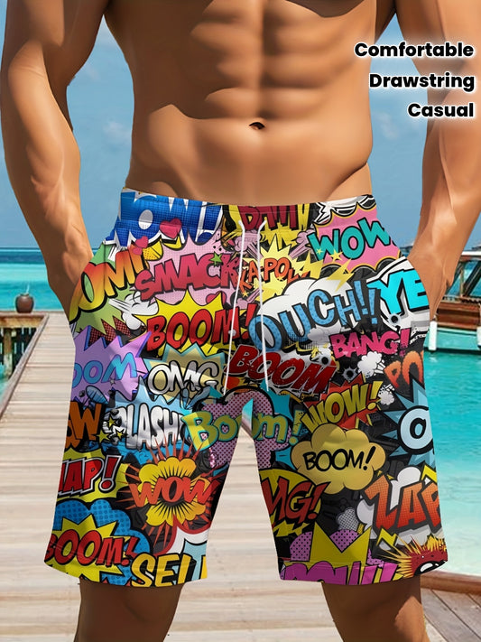 Short de Bain Homme Imprimé Géométrique – Léger & Décontracté 🏖️🌊
