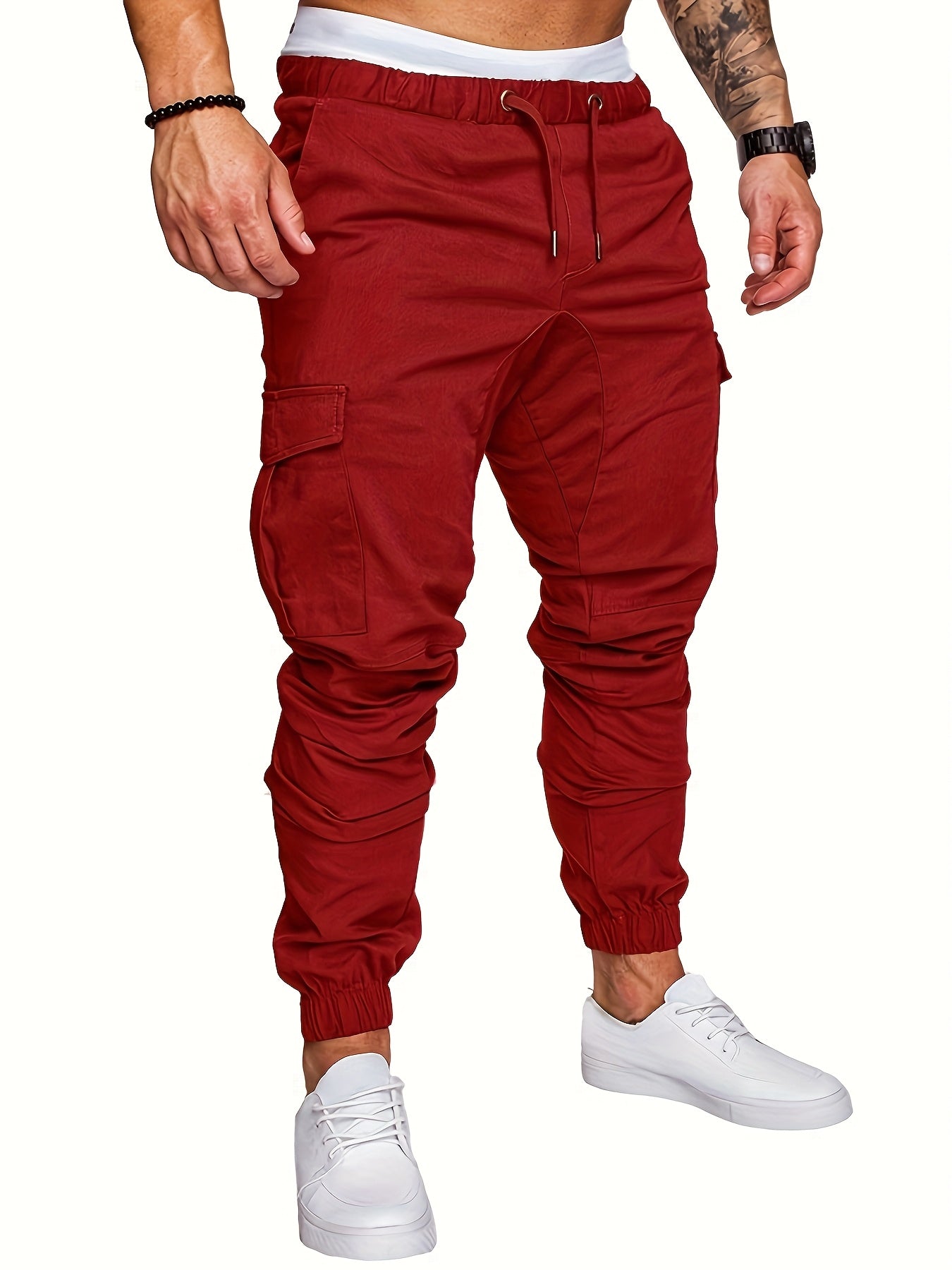 Pantalon Cargo Homme Multi-Poches – 95% Coton, Coupe Régulière, 7 Coloris, S à XXL