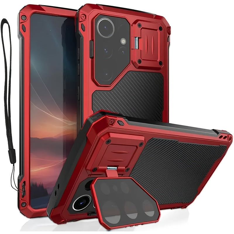 Coque Samsung Galaxy S23 S24 S25 Ultra Metal Magnetique Antichoc - Aluminium, Chargement Sans Fil, Protection Lentilles, Support, 3 Coloris