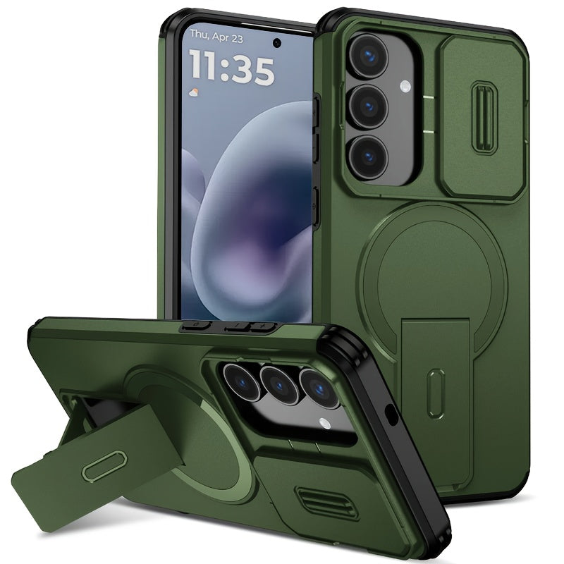 Coque Rigide PC Antichoc Samsung Galaxy - Support Integre, Compatible S23 S24 S25 Ultra Plus FE A16 A17 A56, 4 Coloris