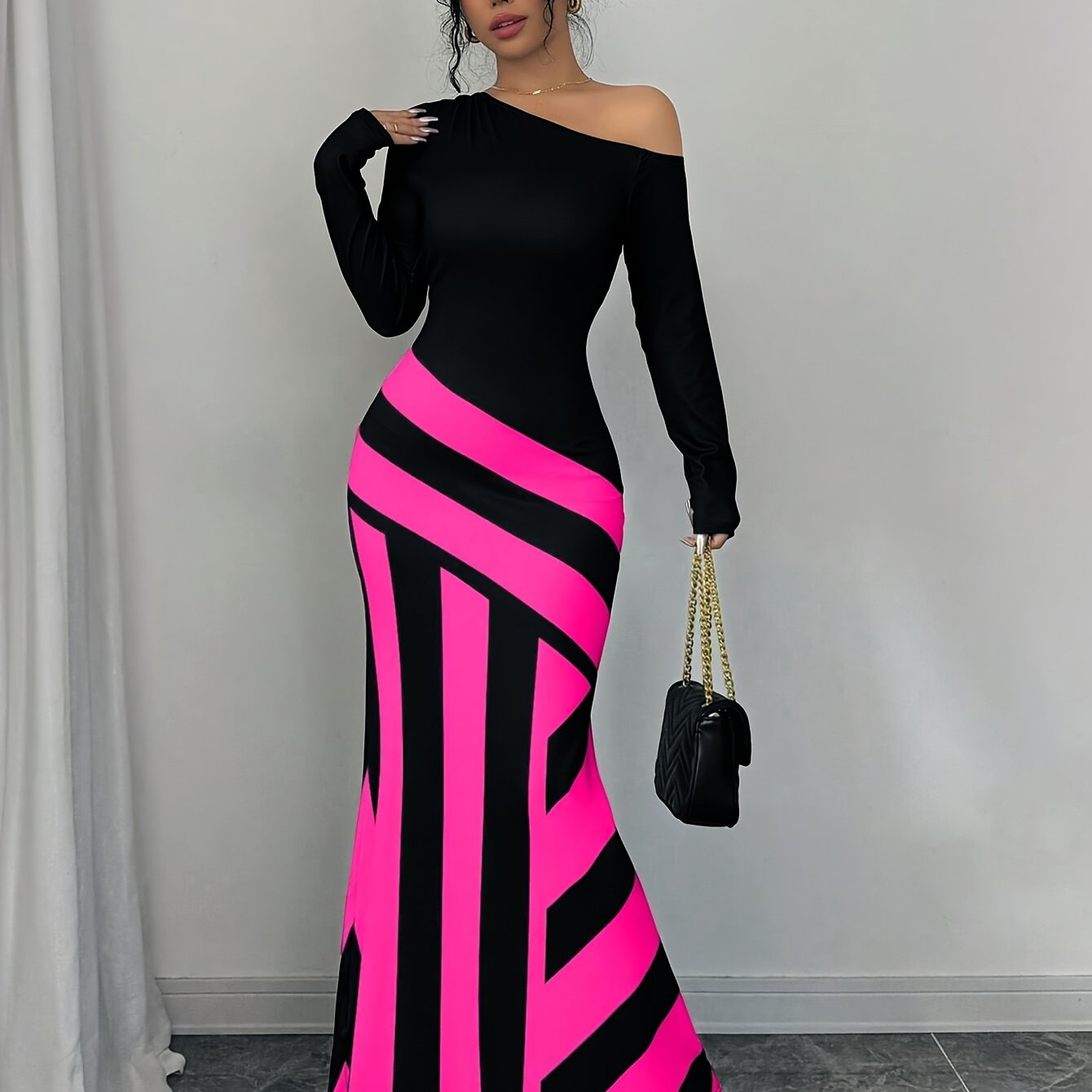 Robe Multi-Positions Femme - Asymetrique, Motif Geometrique, Style Elegant, 3 Coloris