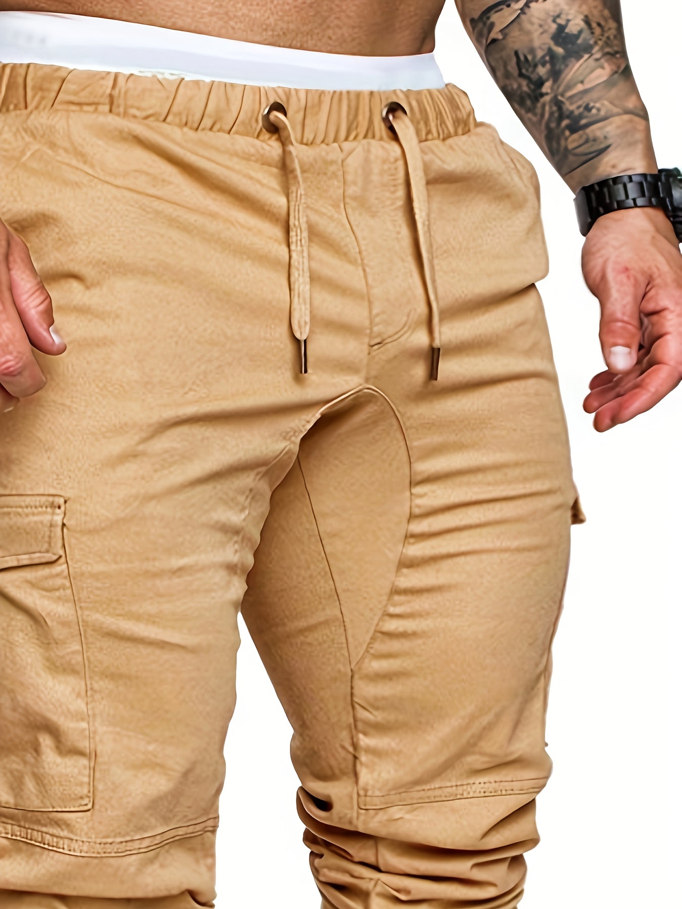 Pantalon Cargo Homme Multi-Poches – 95% Coton, Coupe Régulière, 7 Coloris, S à XXL