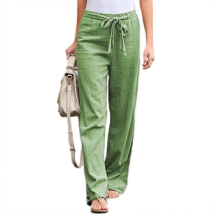 Pantalon ample décontracté en coton et lin - Topdecheztop.fr