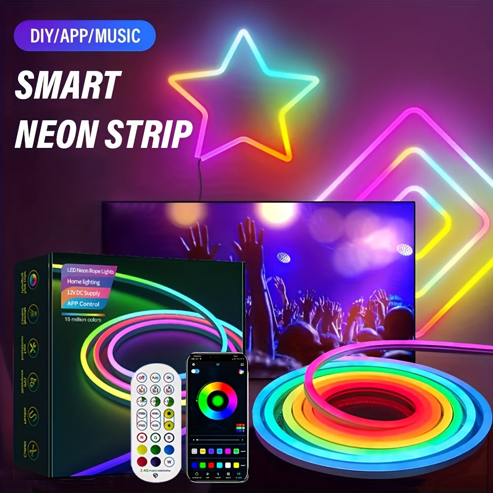 Bande lumineuse néon intelligente, câble flexible RGBIC - Topdecheztop.fr