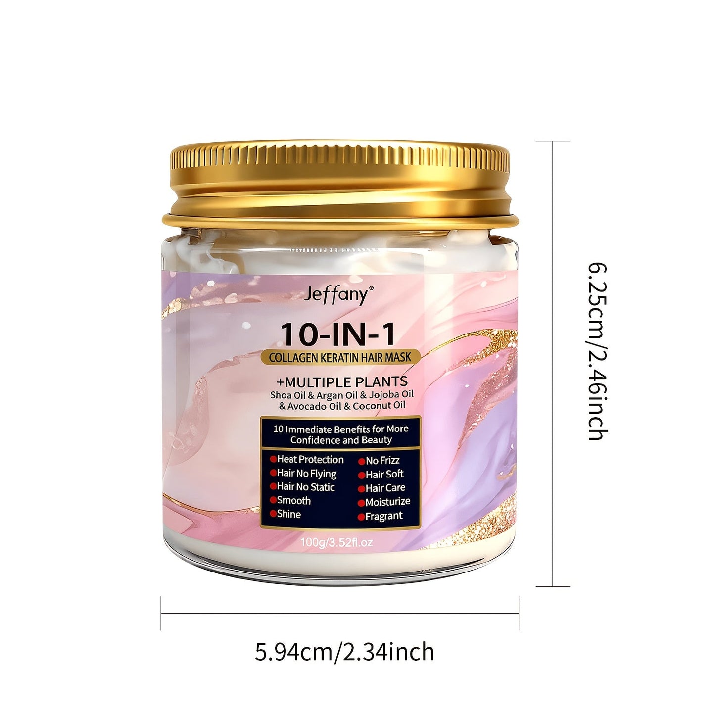 Soin Magique pour Cheveux Eblouissants - Masque Capillaire Reparateur Brillance 100g
