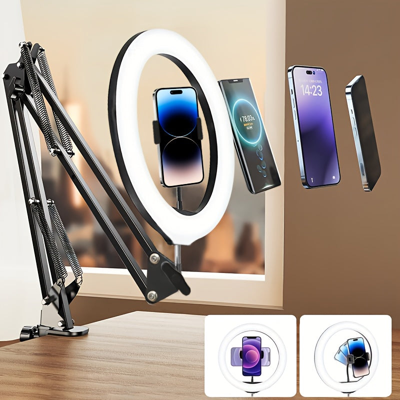 Anneau Lumineux LED AMILL – Support Smartphone, Contrôle Bouton, Alimentation USB, Étalonnage Couleurs