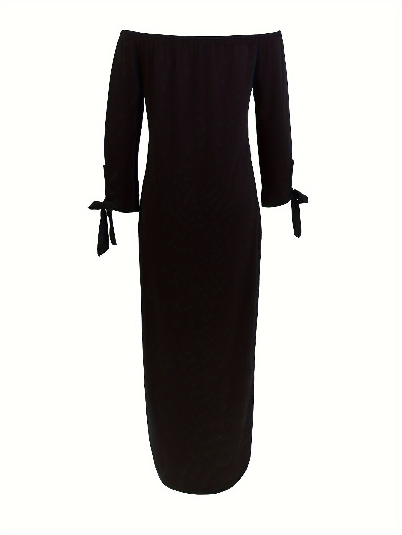 Robe Épaules Dénudées Imprimée Lettres – Style Crayon Décontracté | Printemps-Automne | S au XXL