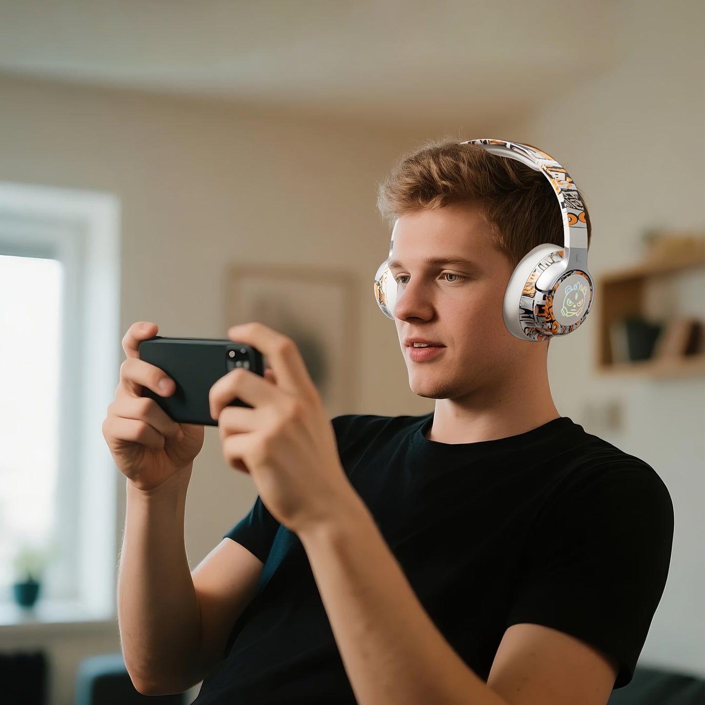 Casque Audio Circum-Aural Style Graffiti – Micro Intégré, Batterie 350mAh & USB-C | 3 Coloris | YUE CUI