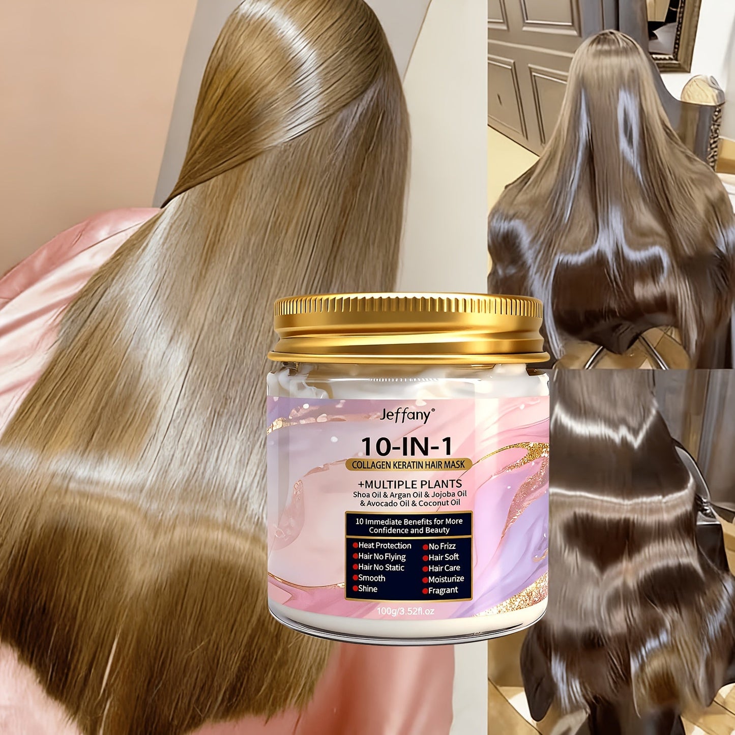 Soin Magique pour Cheveux Eblouissants - Masque Capillaire Reparateur Brillance 100g