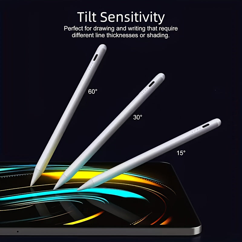 Stylet Tactile Rechargeable USB Haute Precision - Batterie 120mAh Longue Autonomie Blanc