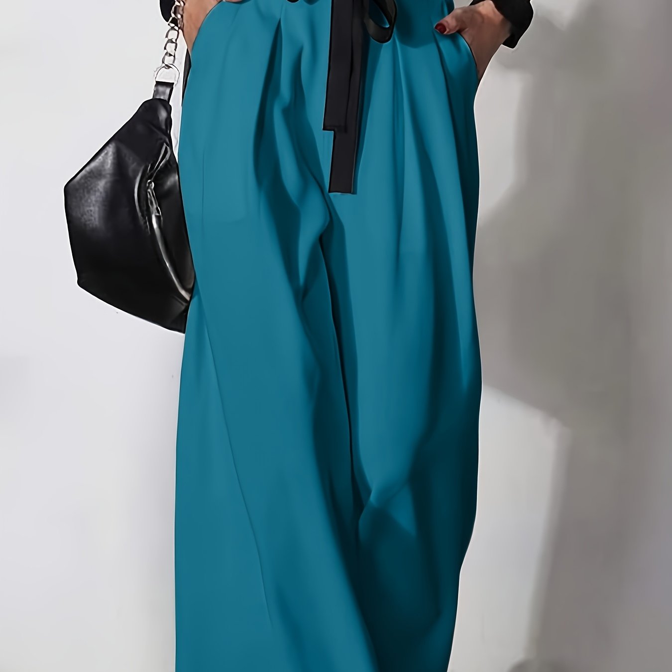 Pantalon Large Femme - Jambes Larges, Ceinture Incluse, Coupe Ample, Style Elegant