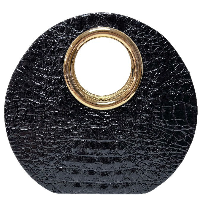 Pochette Soiree Femme Ovale avec Chaine - Bandouliere, Style Retro, PU, 4 Coloris
