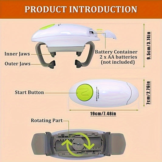 Ouvre-Boîte Électrique Automatique Mains Libres – Durable, Bocaux & Conserves