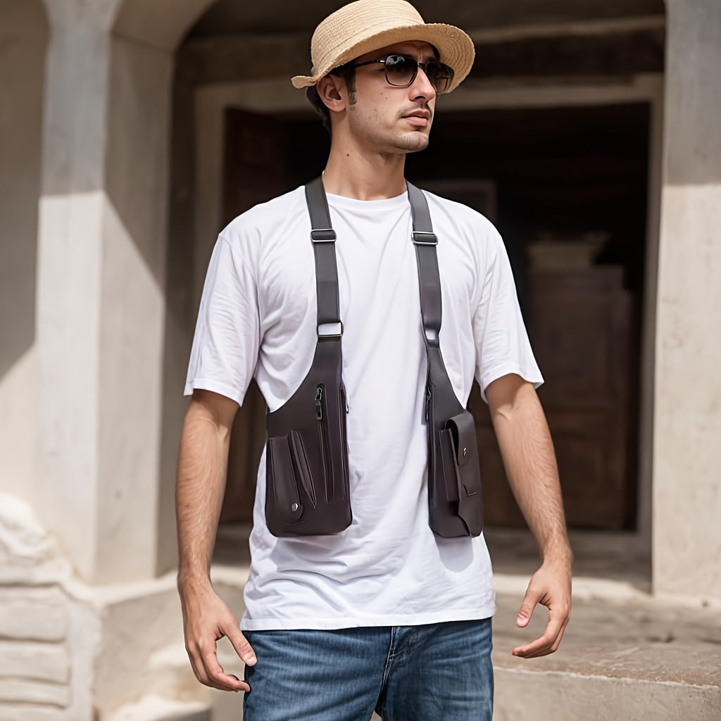 Sac Bandouliere Vintage Homme - Antivol Multi-Compartiments Randonnee Voyage