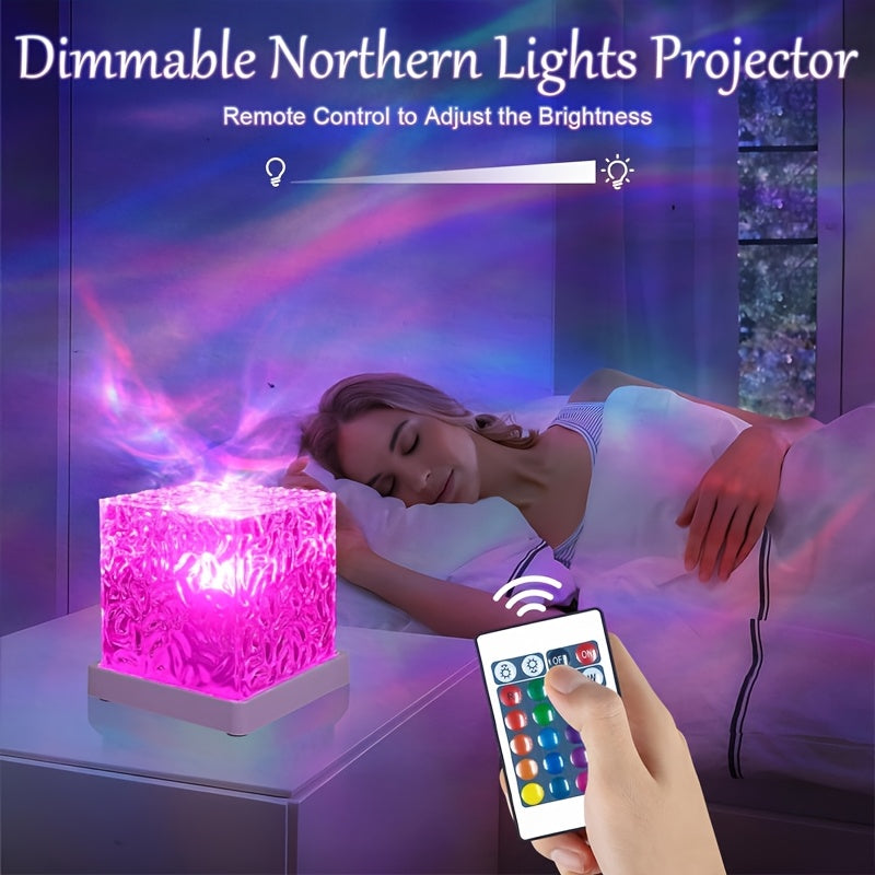 Projecteur de lumière nocturne 16 couleurs, cube lumineux en cristal - Topdecheztop.fr