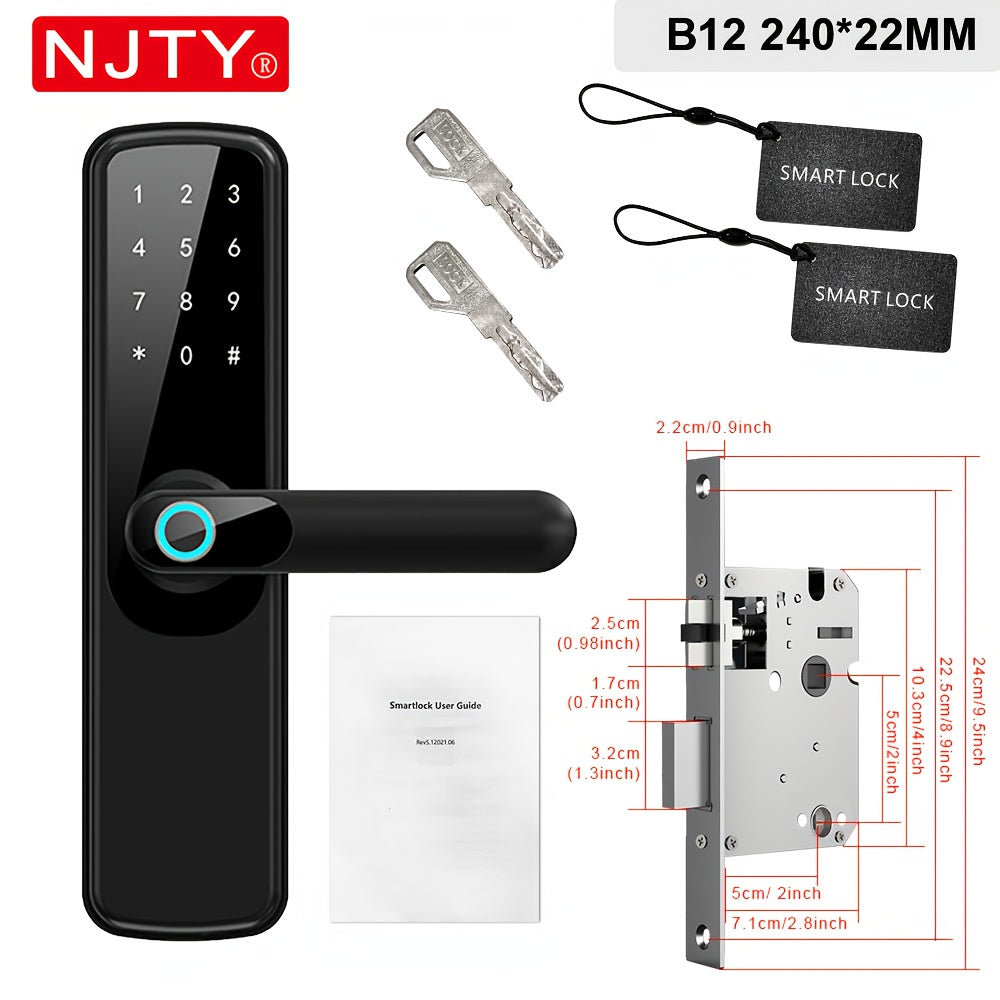 Serrure Connectée NJTY TUYA Wi-Fi – Empreinte Digitale, Combinaison, Carte, Application & Clé | Maison, Hôtel, Bureau