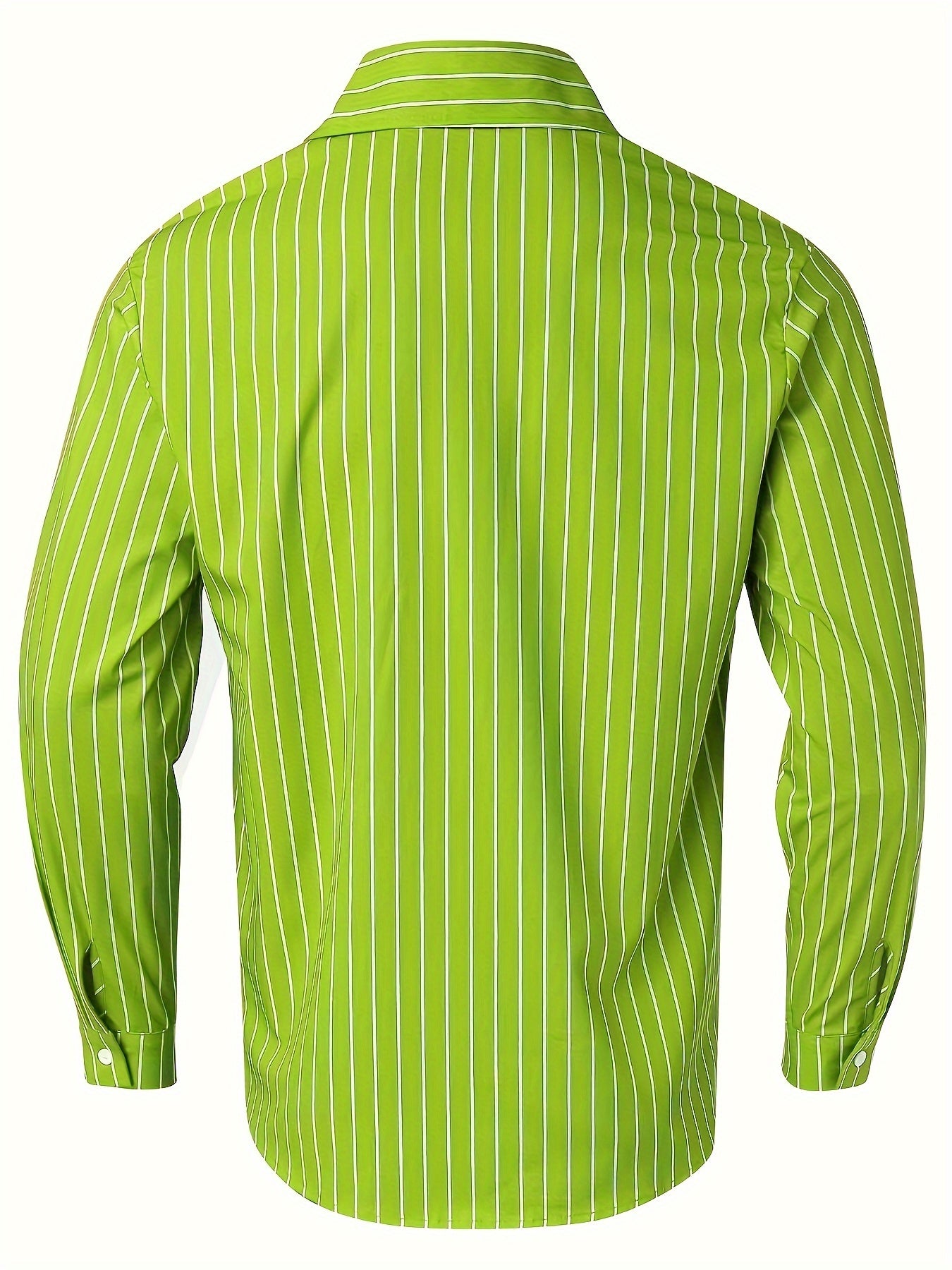 Chemise Homme Manches Longues Rayures – 95% Polyester 5% Élasthanne, Coupe Ample, 3 Coloris XS-XXXL