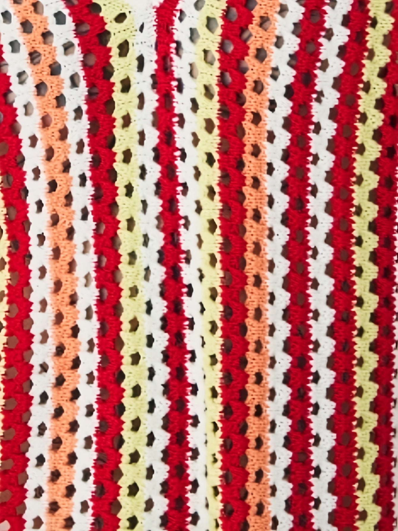 Gilet Ajoure Crochet Col V Sans Manches - Style Vacances Rayures FR S a XXL