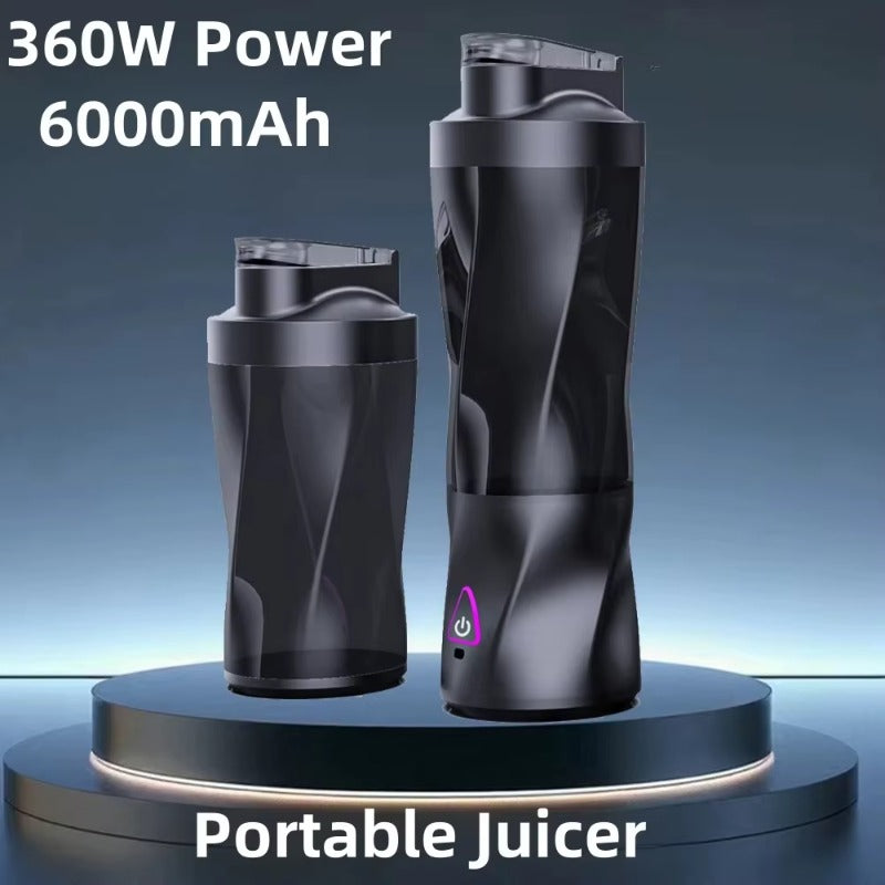 Mixeur extracteur de jus portable rechargeable USB 700 ml - Lames inox, 22000 tr/min, smoothies milkshakes, noir