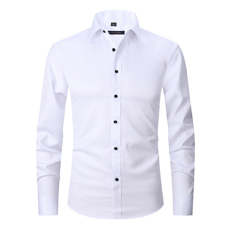 Chemise Stretch Homme Manches Longues - Infroissable, Coupe Ample, Usage Pro, 11 Coloris