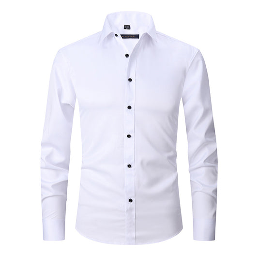Chemise Stretch Homme Manches Longues - Infroissable, Coupe Ample, Usage Pro, 11 Coloris