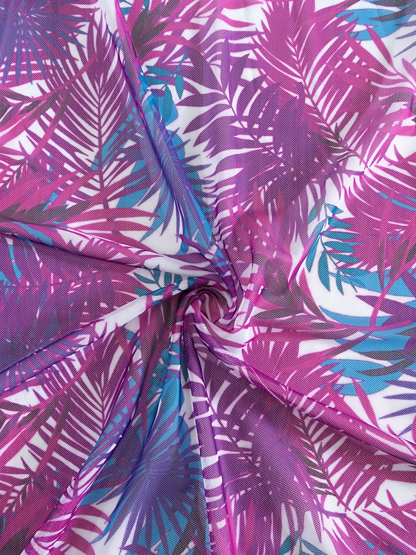 Ensemble Bikini 3 Pieces Femme - Motif Tropical, Col en V, Manches Longues