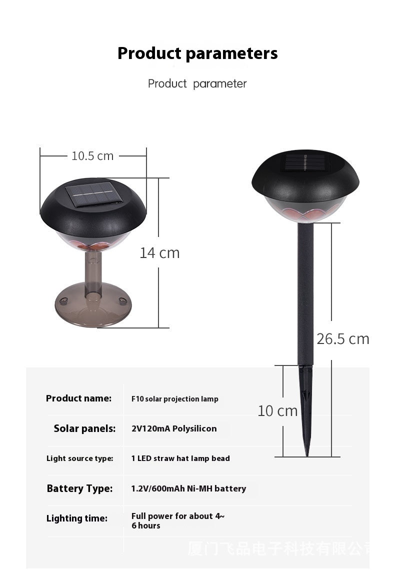 Lampe de projection solaire d'extérieur étanche pour jardin et cour - Topdecheztop.fr