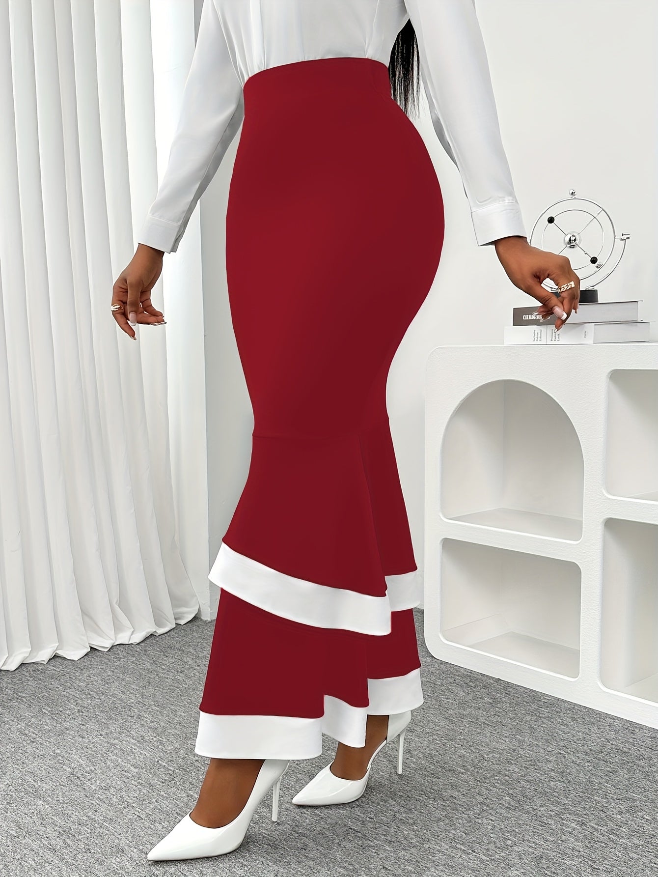 Jupe Sirene Femme - Style Elegant, Coupe Moulante, Toutes Saisons, 4 Coloris
