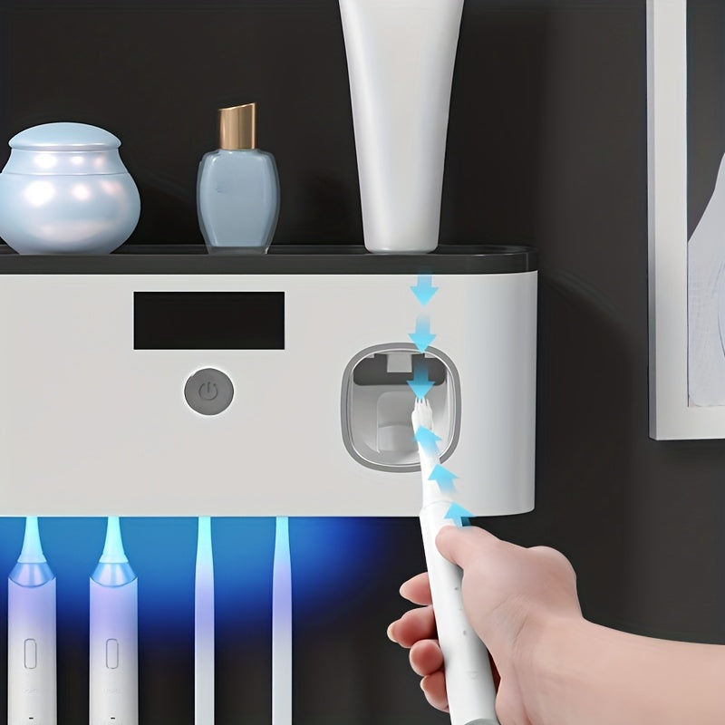 Porte-Brosse à Dents Intelligent + Distributeur de Dentifrice Automatique
