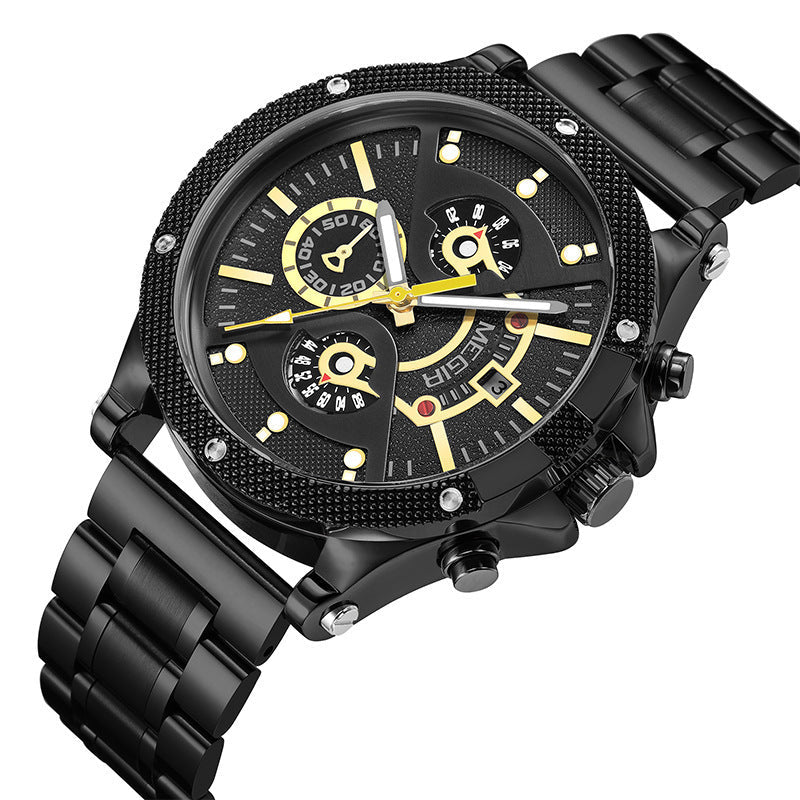 Montre de sport multifonctionnelle avec ceinture en acier - Topdecheztop.fr