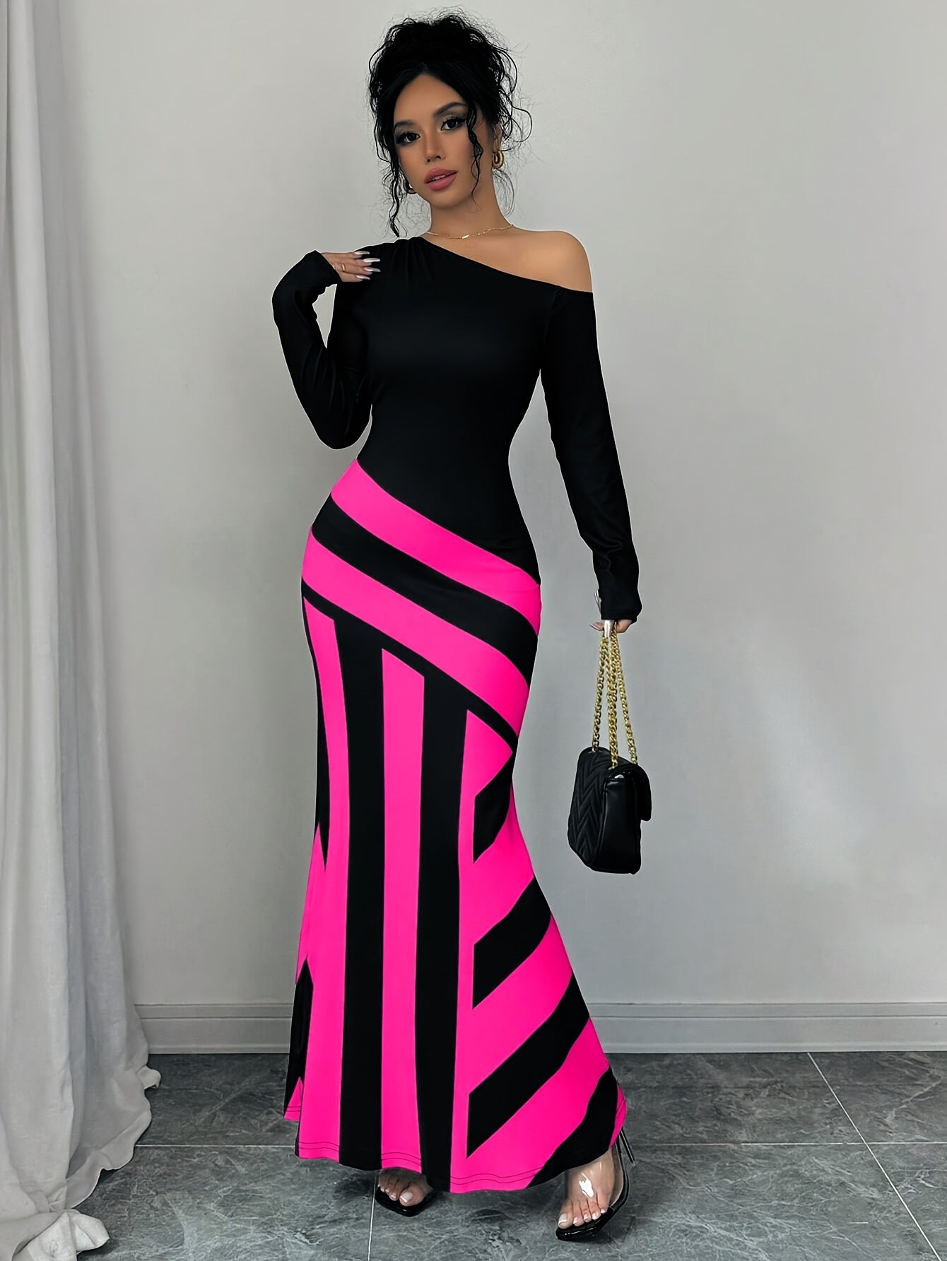 Robe Multi-Positions Femme - Asymetrique, Motif Geometrique, Style Elegant, 3 Coloris