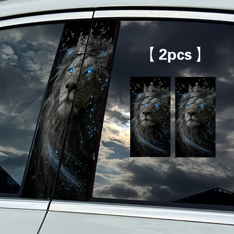 Lot 2 Autocollants Vinyle Auto-Adhesif Motif Anime Dessin Anime Forme Allongee Semi-Mate - Voiture Plastique Verre Metal