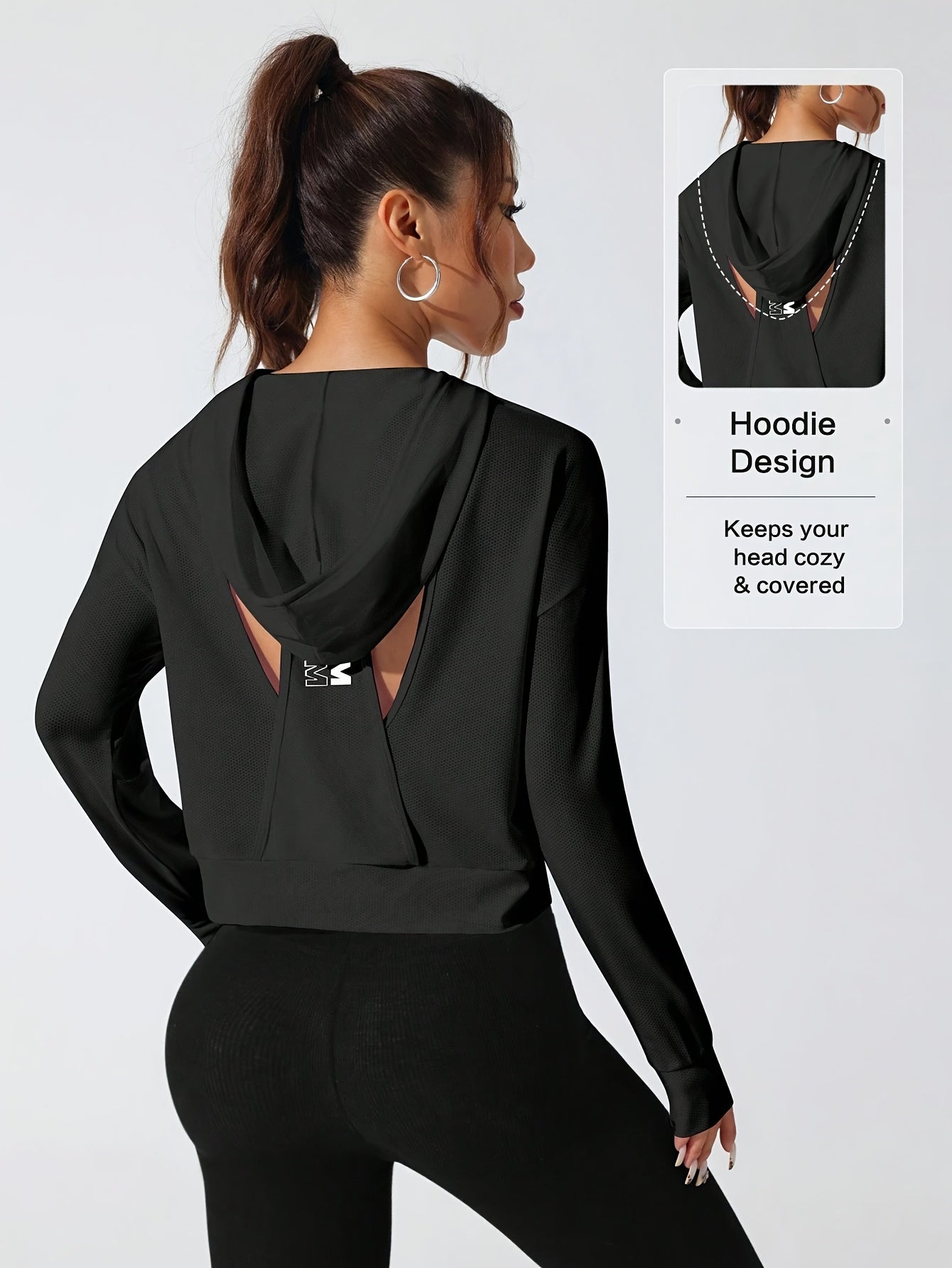 Sweat à capuche  à manches longues pour femme - Topdecheztop.fr