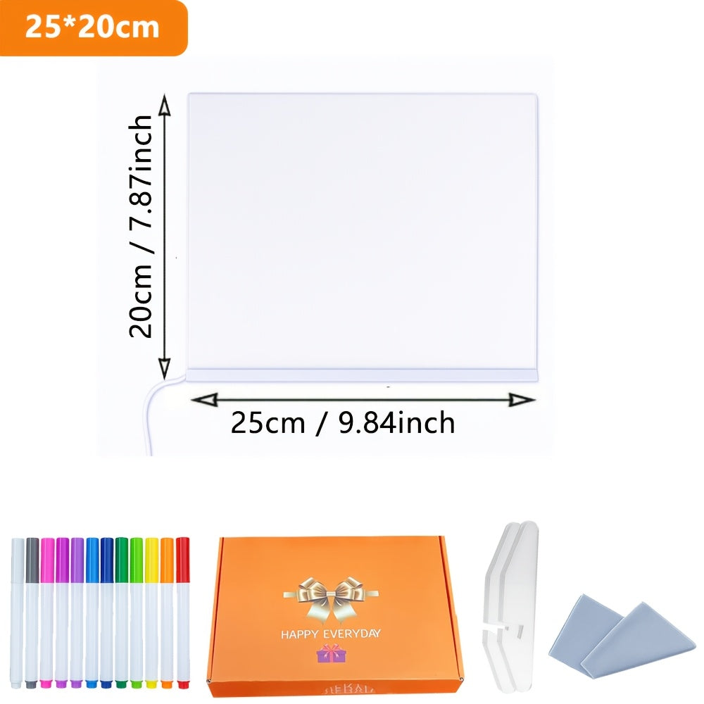 Tableau Dessin LED RGB - Planche Lumineuse USB avec 12 Stylos