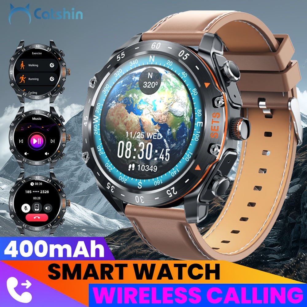 Montre Connectée CatShin 2-en-1 – Écouteurs Sans Fil, Écran IPS HD 3,86 cm, IP67 & 100+ Modes Sportifs