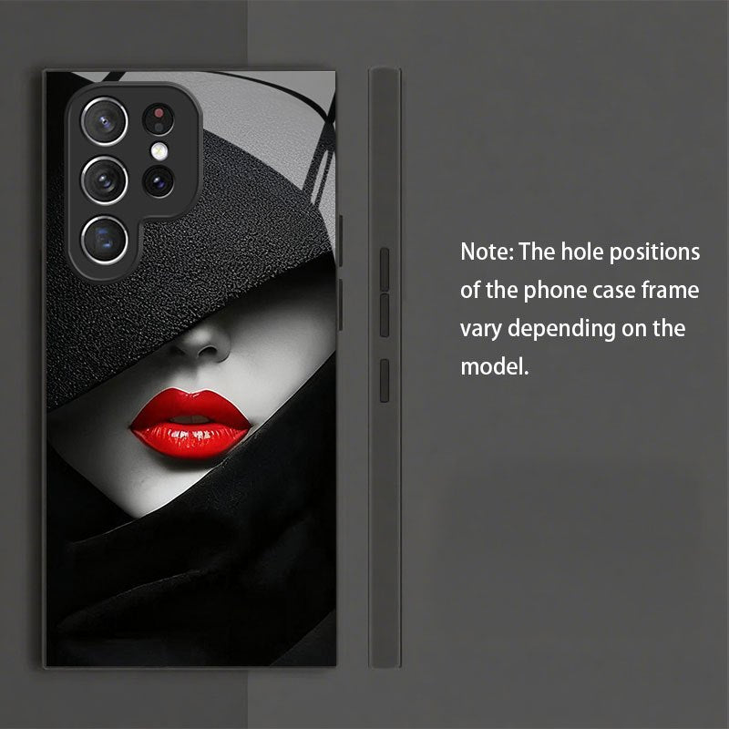Coque Samsung Motif Lèvres Rouges – Verre Trempé, Impression UV, Relief