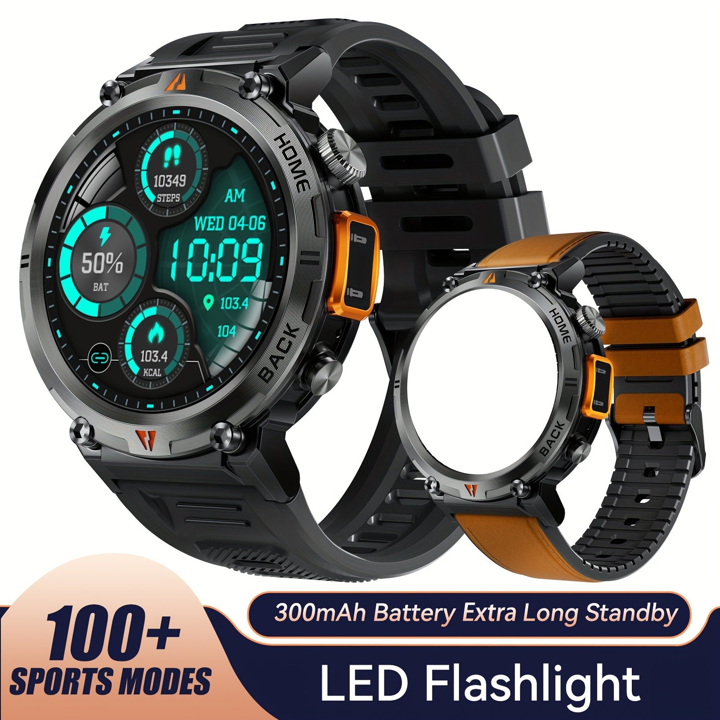 Montre connectée  pour homme avec écran TFT 360p, écran 3,68 cm - Topdecheztop.fr
