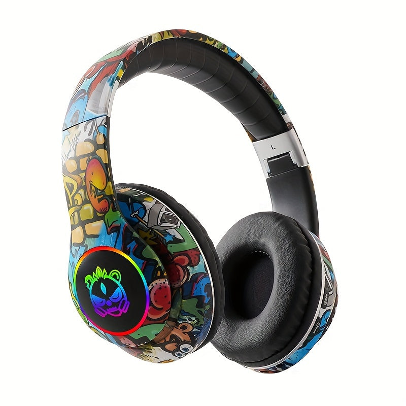 Casque Gaming Sans Fil – Compatible PC, Téléphone & Tablette | Micro Intégré, Batterie 200mAh & USB-C | Noir & Blanc