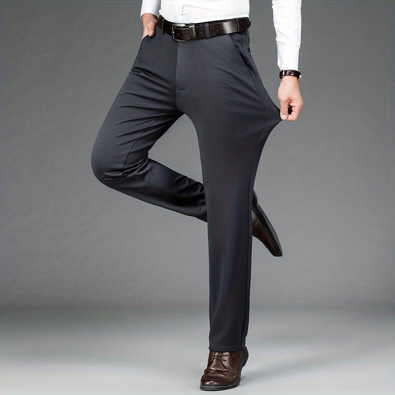 Pantalon Habillé Homme Classique – 93,5% Polyester 6,5% Élasthanne, Coupe Régulière, 6 Coloris XS-XXL