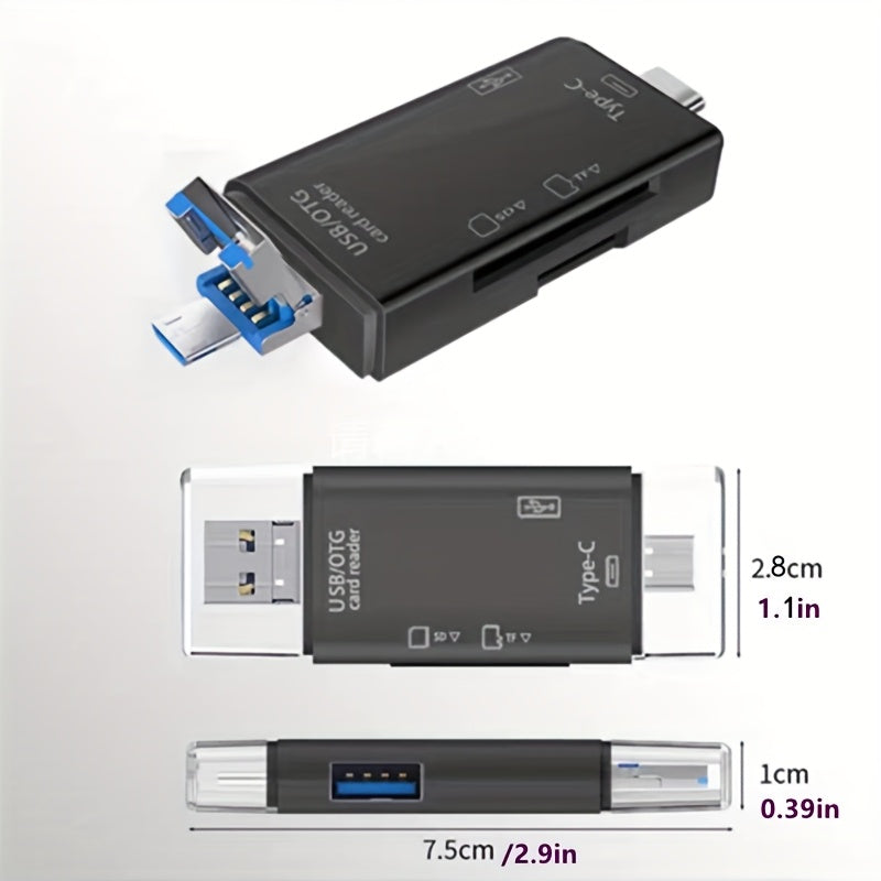 Lecteur de cartes OTG multifonction 6 en 1, adaptateur de carte SD/TF et clé USB - Topdecheztop.fr
