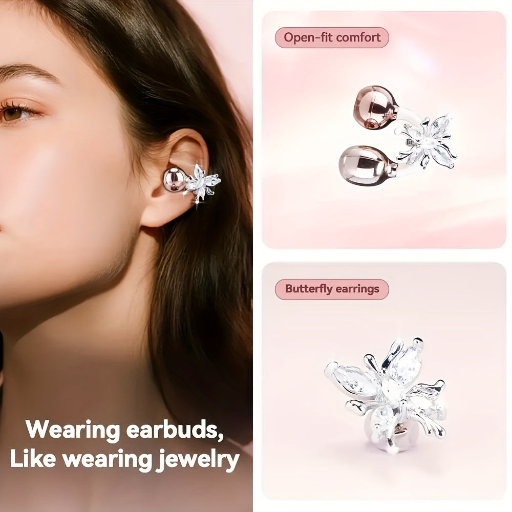 Ecouteurs Bluetooth 5.3 Sans Fil Traduction Multilingue 50h - Boucles Oreilles Pierres Micro Integre