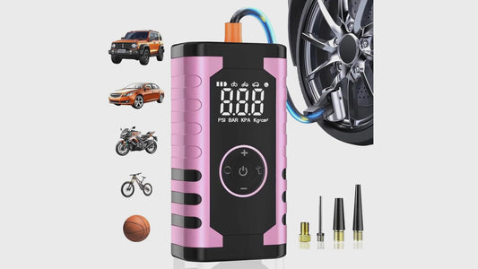 Compresseur Air Portable Sans Fil 150 PSI Gonfleur Pneu Numerique LED USB-C - Voiture Velo Moto