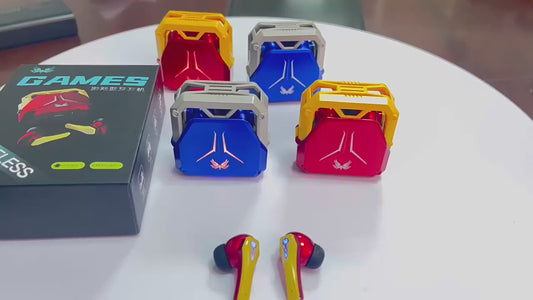 Ecouteurs Gaming TWS SP-23 Bluetooth 5.3 - Lumiere Ambiante RVB, IPX4, 5-6h, Charge Type-C, Rouge ou Bleu