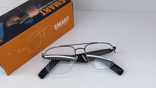 Lunettes intelligentes SG-15 Pro - Traduction IA temps reel, haut-parleurs HiFi, Bluetooth 5.4, lentilles transparentes, noir