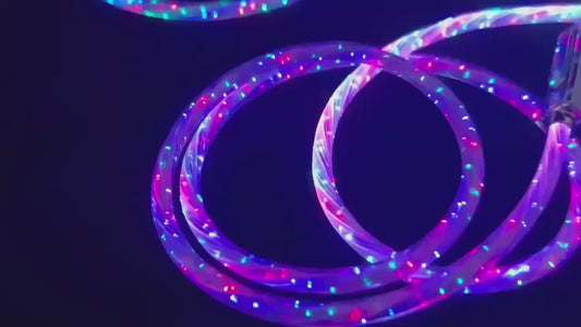 Câble de Charge Rapide LED Multicolore — 1m, Lumineux & Universel